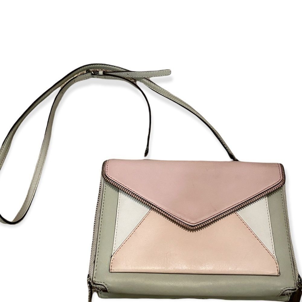 REBECCA MINKOFF Pink & Gray Genuine Leather Crossbody